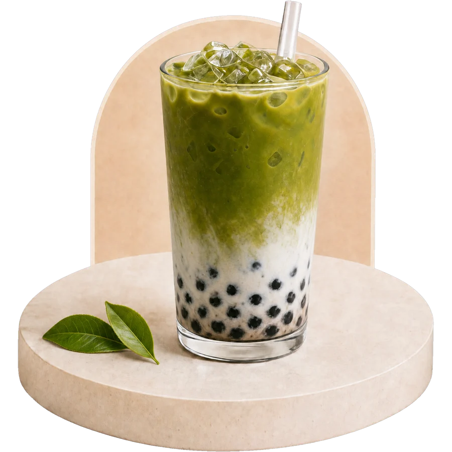 Organic Matcha boba drink