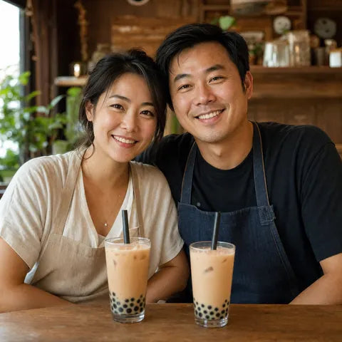 The Boboza family in their San Diego cafe